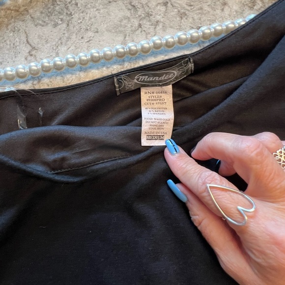 Mandee Black with Silver Side Sequins Top - Size Medium - Picture 8 of 9